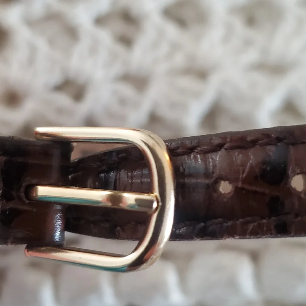 Timex Indiglo WR 30M‎ Womens Watch Brown Leather Band Gold Tone Date Quartz